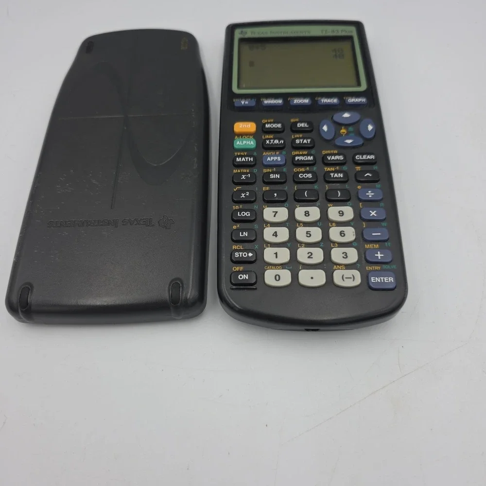 Texas Instruments TI-83 Plus Graphing Calculator with Cover - Tested and Works
